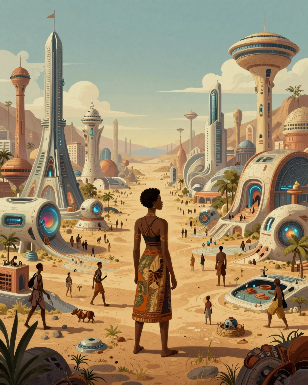 Illustration générée : Afrofuturisme, interprétation fictive et contextualisée.