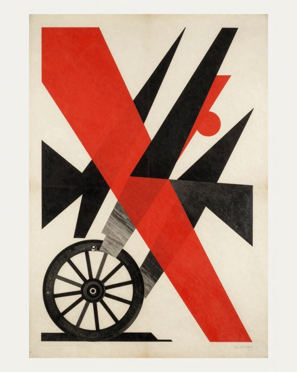 Illustration générée : Tension des diagonales, interprétation du sujet Constructivisme.