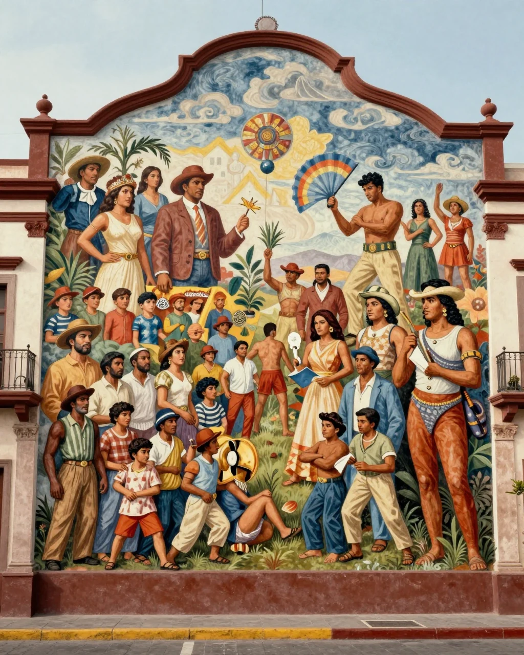 Illustration générée : Muralisme mexicain, interprétation fictive et contextualisée.