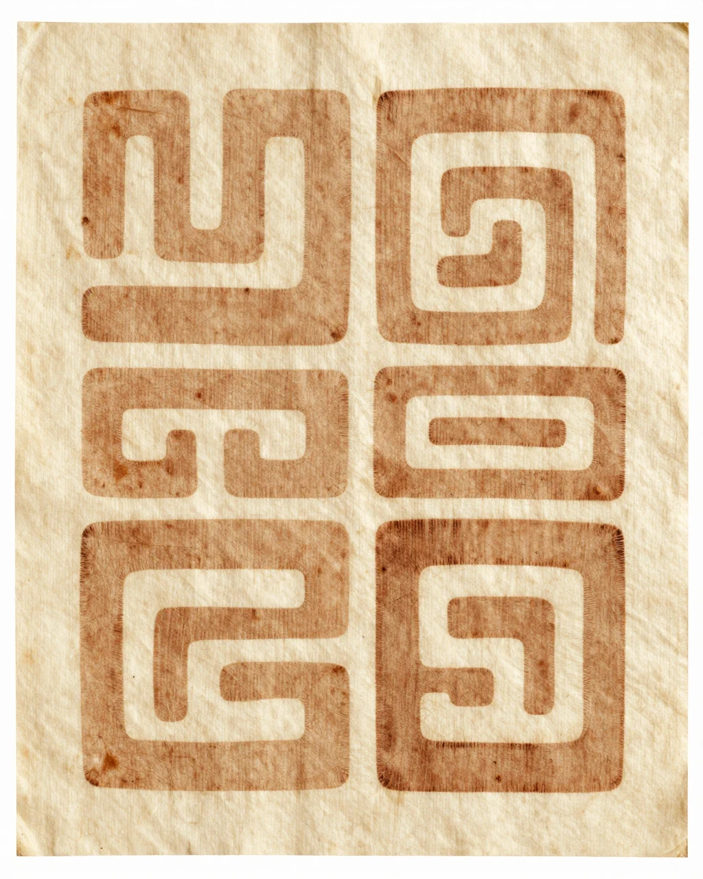 Illustration générée, Siapo samoan : Close material study of beaten barkcloth fibers.